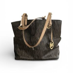 Michael Kors Dark Brown and Tan Tote